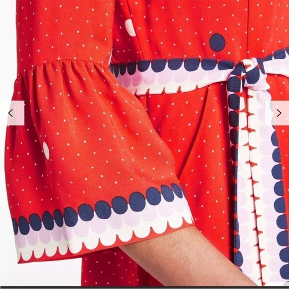 Boden Armelle Spot Dress, Red Pop Spot Size 10 - Picture 3 of 13
